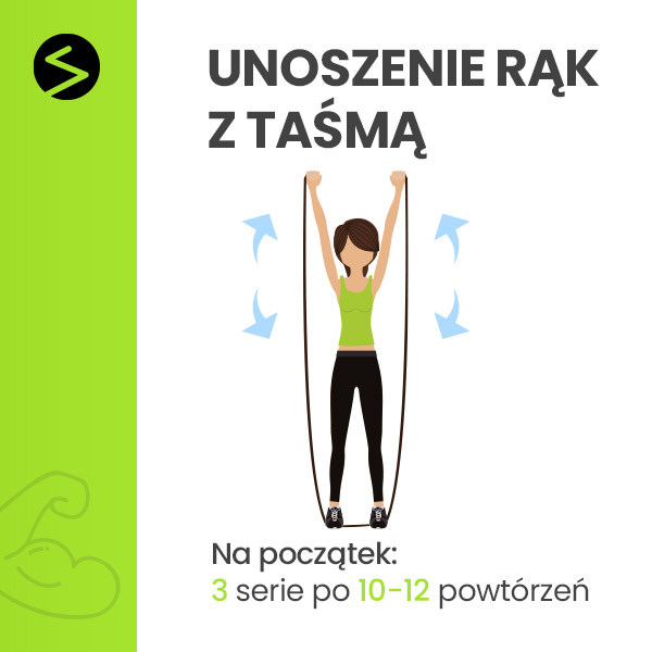 unoszenie-rak-z-tasma-infografika-ćwiczenia-na-pelikany-blog-sportbazar.pl